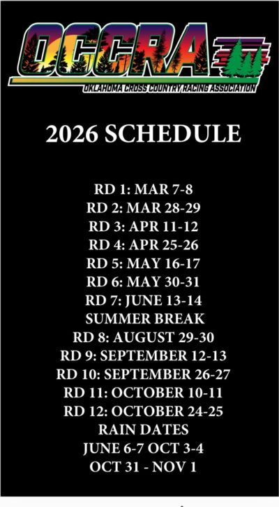 Occra 2026 OCCRA Race Dates – Oklahoma Cross Country Racing Association